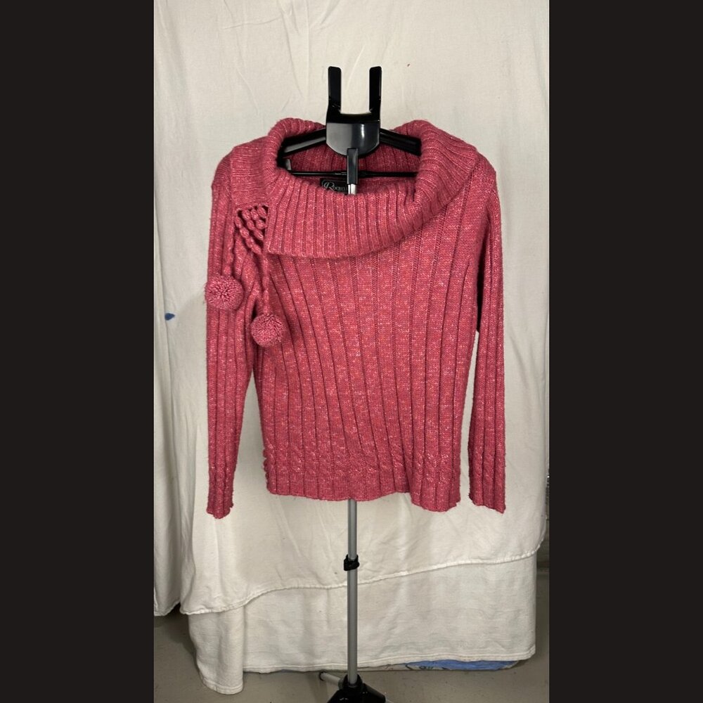 Vintage Rochelle California Pink Long Sleeve Sweater Size L Women's Knit Top